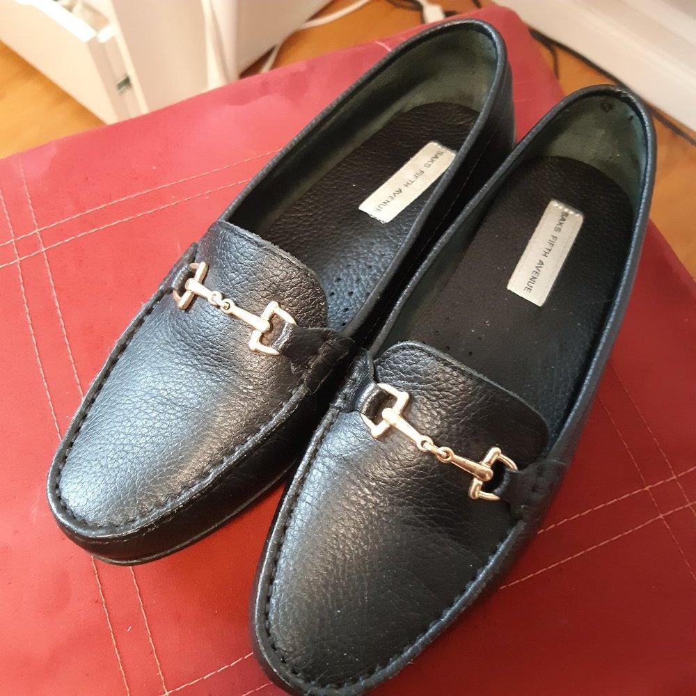 Black loafers real leather - Saks fifth avenue